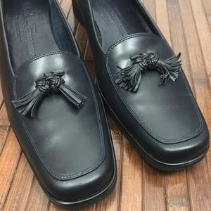 Salvatore Ferragamo Navy Blue Tasseled Loafer